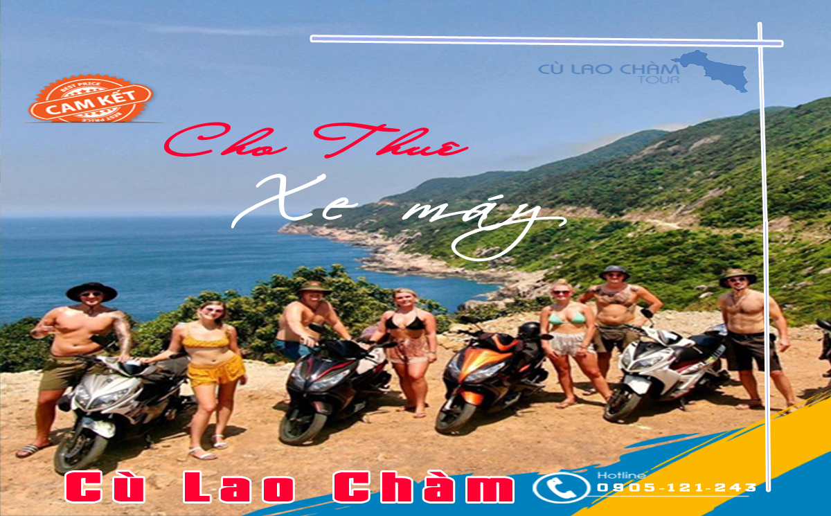 Khách du lịch thuê xe máy đi quanh đảo